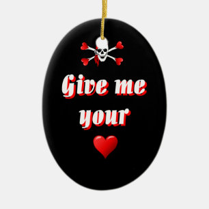 Romantische Piraten und Vaentine Liebe Herz Keramikornament
