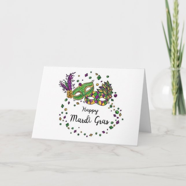 ROMANTISCHE PLÄNE FÜR ***MARDI GRAS*** KARTE (Vorderseite)