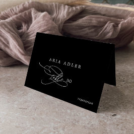 Romantische Platzkarten der Black Menu-Option Tischnummer