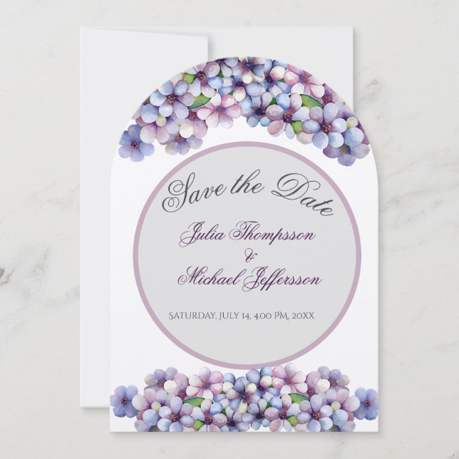 Romantische Poetic Lilac Hochzeit der Flora Einladung (Vorderseite)