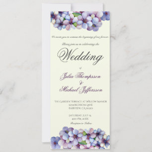 Romantische Poetic Lilac Hochzeit der Flora Einladung