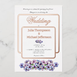 Romantische Poetic Lilac Hochzeit der Flora Folieneinladung
