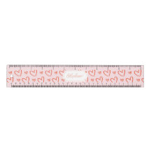Romantische Preppy Herzen in Rosa und Rot mit Name