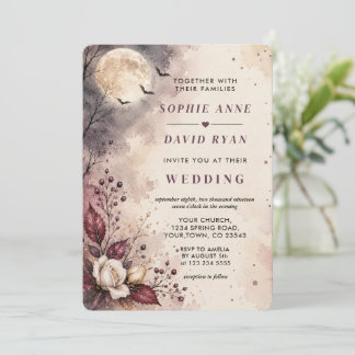 Romantische QR-Code Halloween-Hochzeit Einladung
