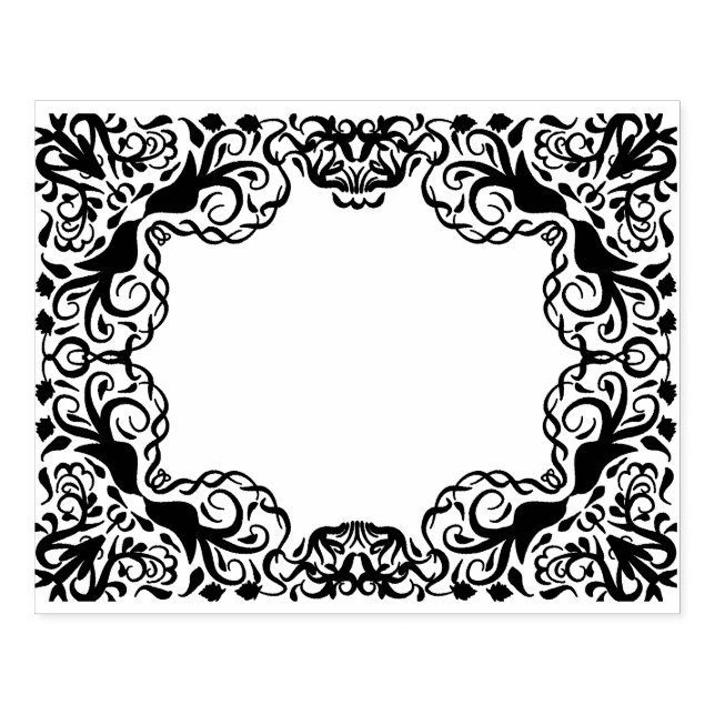 Romantische Rahmenvögel Gummistempel (Prägung)