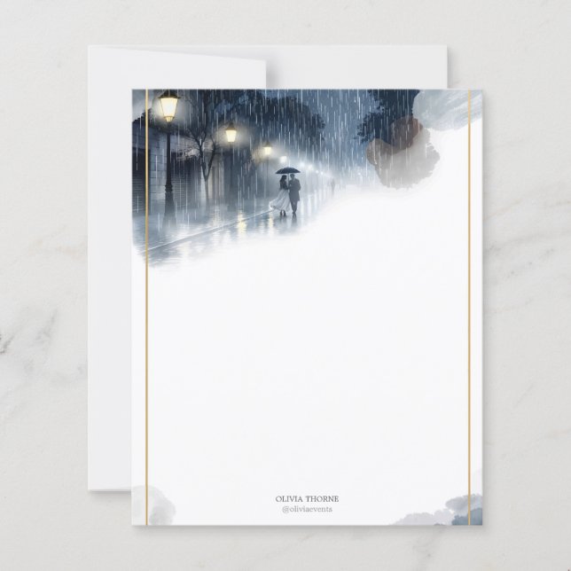 Romantische Rainy Night - elegantes Stationery Pap (Vorderseite)