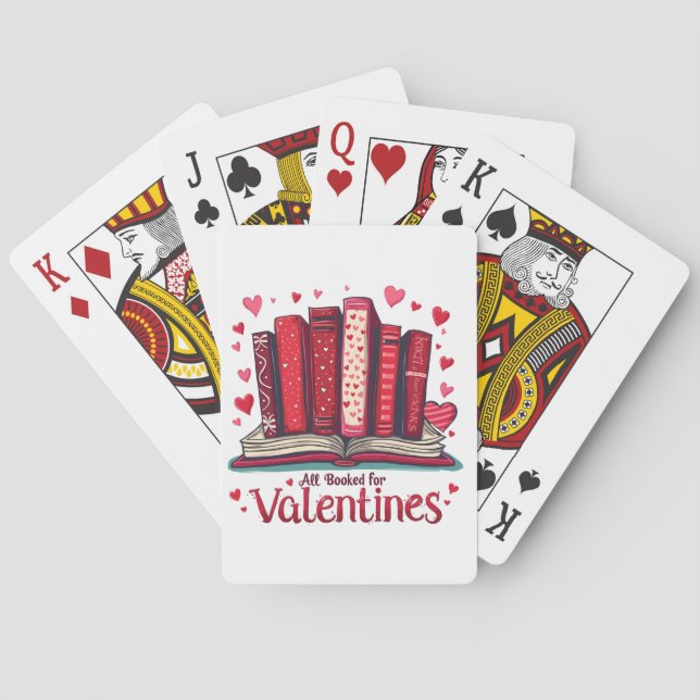 Romantische Reading Vibes Cosy Valentine Geschenk Spielkarten (Rückseite)