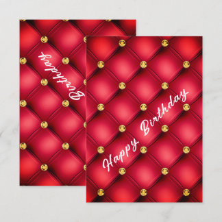 Romantische Red Birthday Card Gold Diamanten gefix