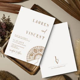 Romantische Reiche Vintage Handfanenhochzeit Einladung