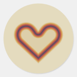 Romantische Retro-Orange-Herz Op-Art Runder Aufkleber