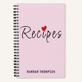 Romantische Rezepte personalisiert schreiben Notizbuch