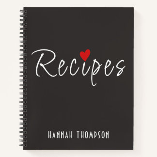 Romantische Rezepte personalisiert schreiben Notizbuch
