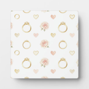 Romantische Ringe und Rosen nahtloses Muster Fotoplatte