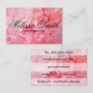 Romantische rosa alte Rosen-rustikale Visitenkarte