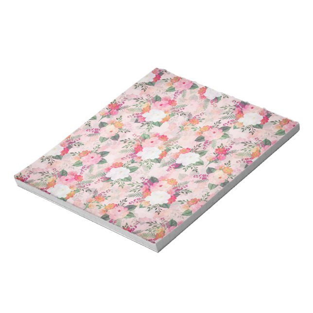 Romantische rosa Aquarellmalerei Notizblock (Rotiert)