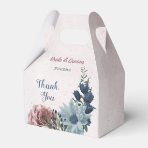 Romantische rosa blaue Blumen Grüne Hochzeit Geschenkschachtel