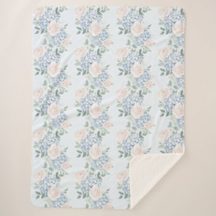 Romantische Rosa Blauen Blumen Sherpadecke