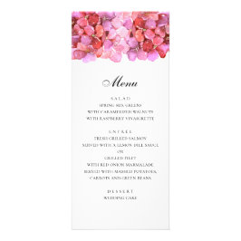 Romantische rosa Blume. Fuchsia Hochzeitsmenü Werbekarte