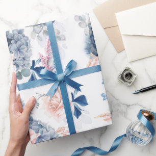 Romantische Rosa Blume Geschenkpapier