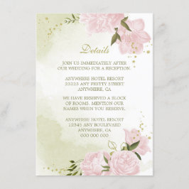 Romantische Rosa Blume Gründetails Begleitkarte