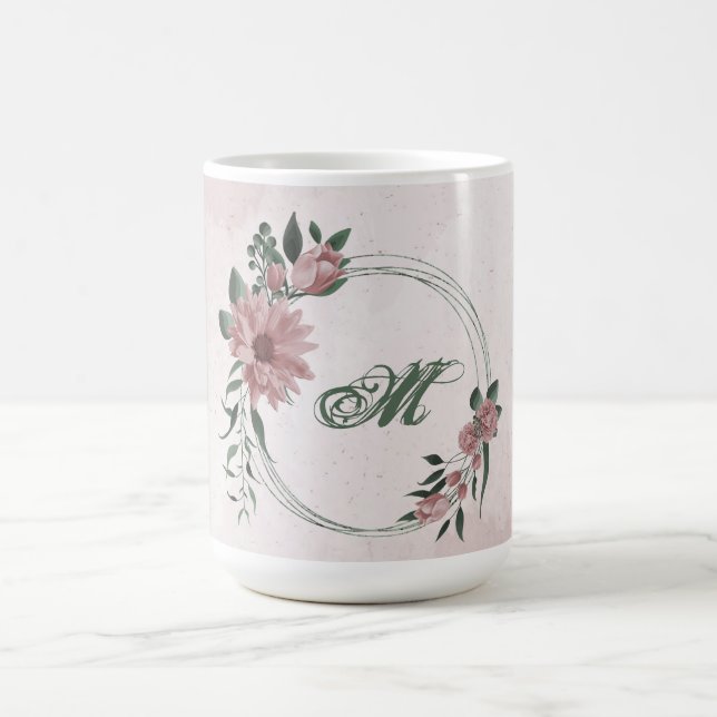 Romantische rosa Blume Kaffeetasse (Mittel)