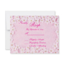 Romantische rosa Blumen-Hochzeits-RSVP-Karte