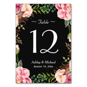 Romantische Rosa Blumenreath Hochzeitsstimmung Tis Tischnummer