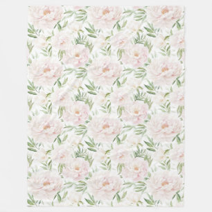 Romantische Rosa Blüten Fleecedecke