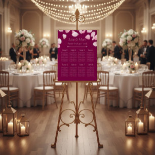 Romantische rosa Blütenblätter Hochzeit Sitzplan Acrylschild