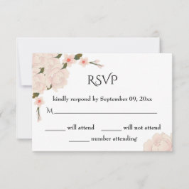 Romantische rosa Blütenblütenhochzeit RSVP Karte