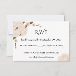 Romantische rosa Blütenblütenhochzeit RSVP Karte