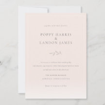 Romantische Rosa Botanische Hochzeit Einladung