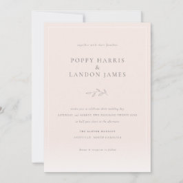 Romantische Rosa Botanische Hochzeit Einladung