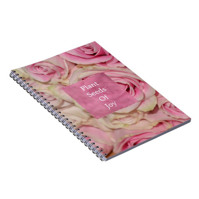 Romantische Rosa Creme Rose Hochzeit Notizblock (Rechte Seite)