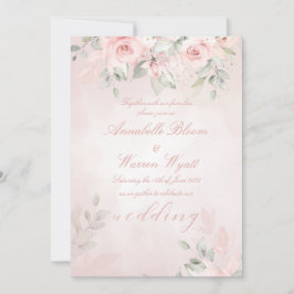 Romantische Rosa Geheimgarten Rose Hochzeit Einladung