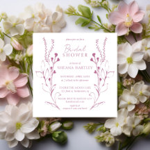 Romantische rosa handgezeichnete florale Hochzeits