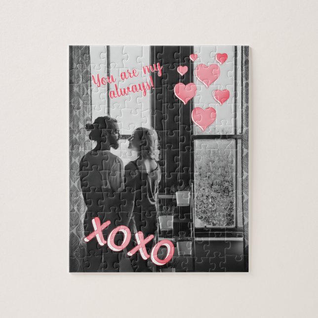 Romantische rosa Herzen XOXO 2 Foto Valentine (Vertikal)