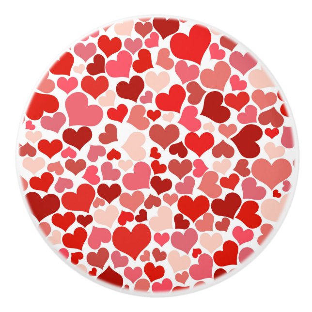 Romantische Rosa Herzenslust Liebe Valentine Keramikknauf (Vorderseite)