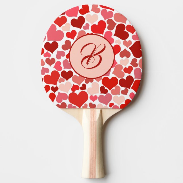 Romantische Rosa Herzkultur Liebe Valentine Tischtennis Schläger (Vorderseite)
