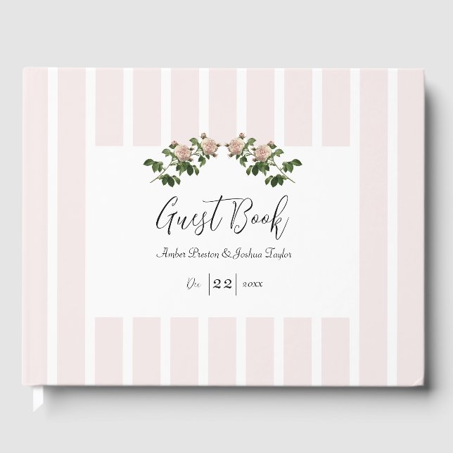Romantische Rosa Hochzeit Gästebuch (Vorderseite)