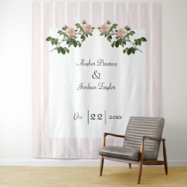 Romantische Rosa Hochzeit Wandteppich
