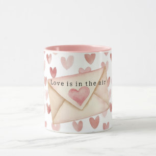 Romantische rosa Liebesherzen Valentinstag Tasse