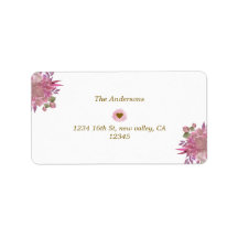 Romantische rosa lila florale Hochzeits-Adresse-Et