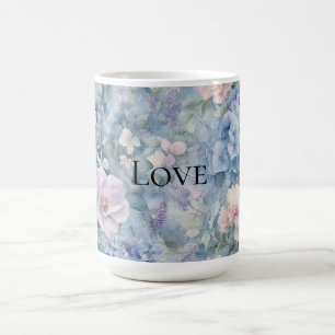 Romantische rosa Lila florale Liebe Kaffeetasse