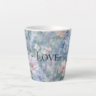 Romantische rosa Lila florale Liebe Milchtasse