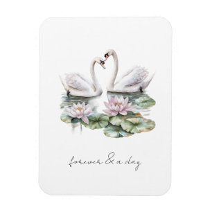 Romantische Rosa Lotus Floral Schwäne ewig Liebe Magnet