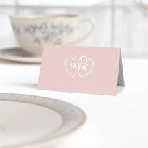 Romantische Rosa Mit Monogramm Hearts Table Platzk