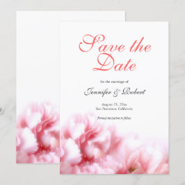 Romantische rosa Nelken Save the Date Einladung