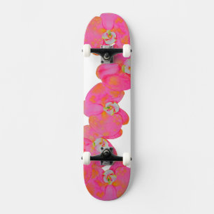 Romantische Rosa Orchid Aquarellmalerei Skateboard