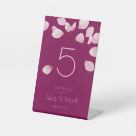 Romantische Rosa Petals Hochzeit Sockelschild